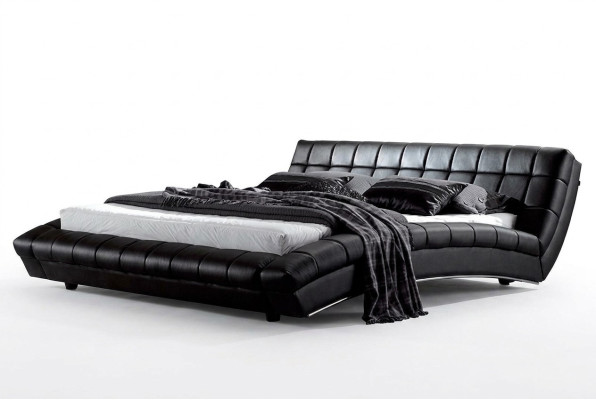 Cama camas tapicería doble matrimonial lujo cuero moderno diseñador dormitorio