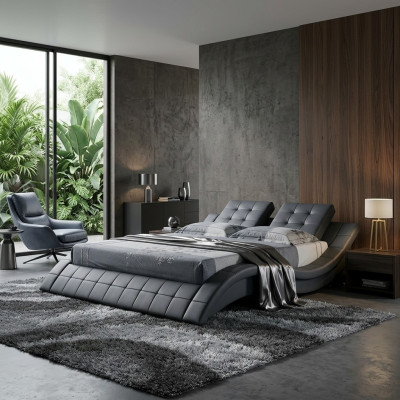 Cama doble Diseño Cama Matrimonial Cama tapizada Dormitorio Cama de cuero Nuevo