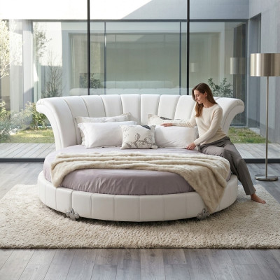 Cama redonda diseño Chesterfield cama tapizada redonda cama tapizada redonda.