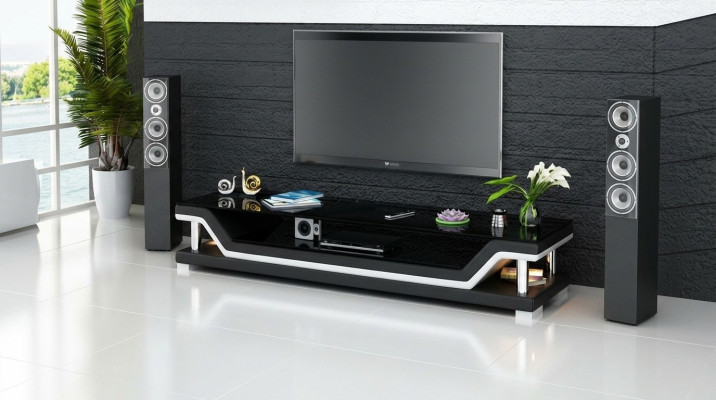 Mueble bajo de televisión RTV de diseñador, aparador, mesa baja decorativa para TV.