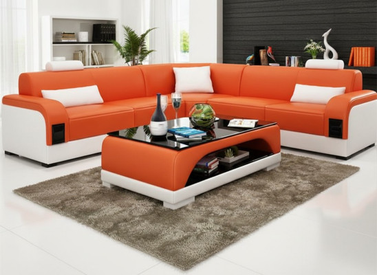 Mesa de cuero Mesa de centro Mesa de cristal Sofá Mesa auxiliar Mesa moderna Mesa acolchada