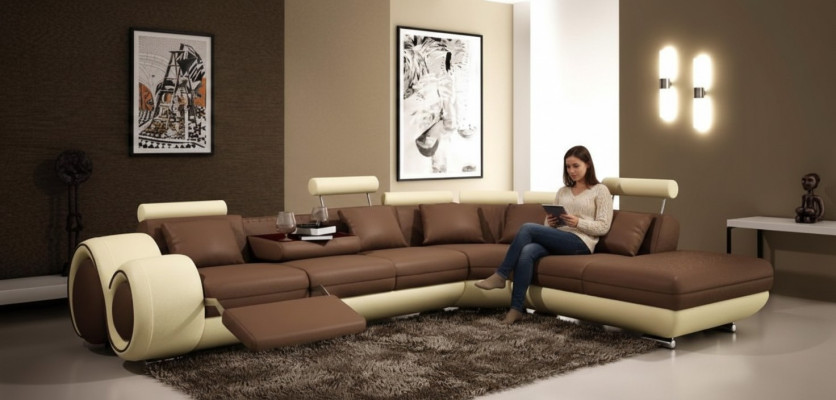 Sofá sofá esquinero sofá tapizado asiento conjunto de sala de estar estampado en forma de L tela