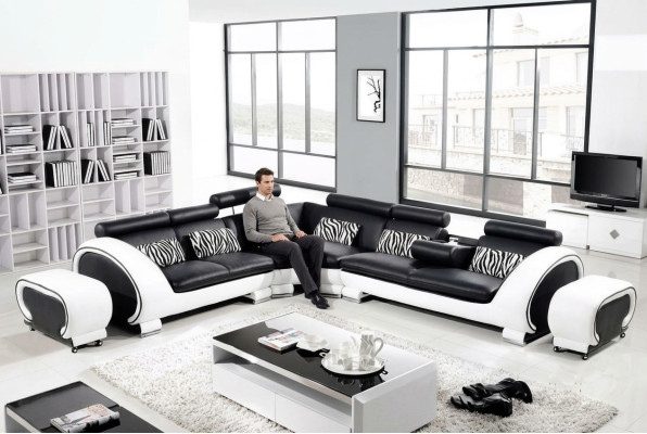 Sofá en forma de L, sofá esquinero, sofá de esquina, sala de estar tapizada conjunto de muebles