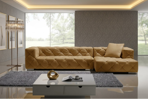 Chesterfield sofá de cuero moderno sofá de esquina de sofá en piel modular