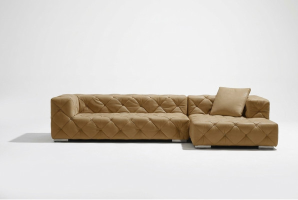 Chesterfield sofá de cuero moderno sofá de esquina de sofá en piel modular