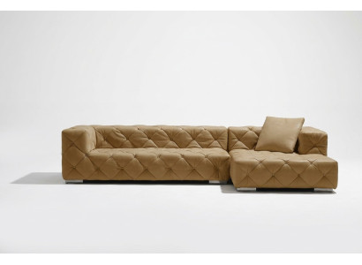 Chesterfield sofá de cuero moderno sofá de esquina de sofá en piel modular