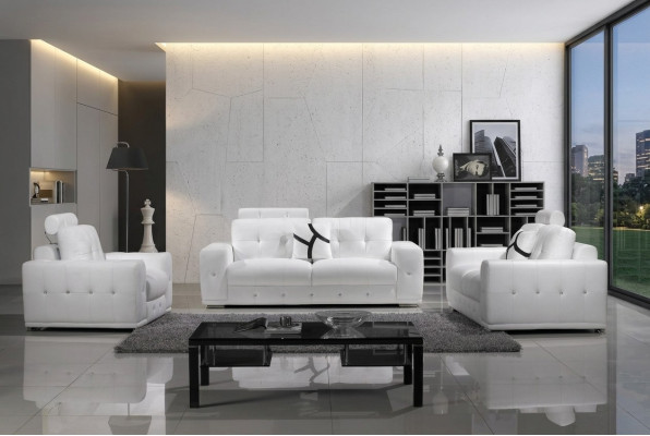 Sofá de cuero Sofá Conjunto de sofás Sofá de tres plazas Sofás Acolchado Sofá de 3 piezas Sillón