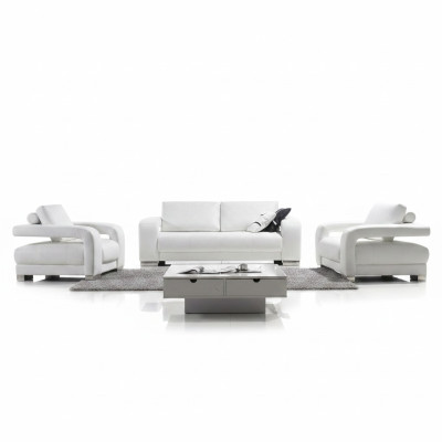 Conjunto de sofás Sofá de diseño de tapicería de cuero de 3 plazas 311 Set de conjuntos de cuero.