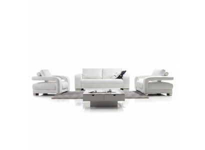 Conjunto de sofás Sofá de diseño de tapicería de cuero de 3 plazas 311 Set de conjuntos de cuero.