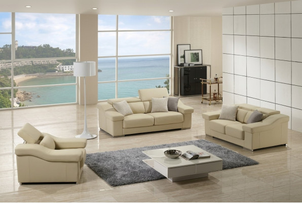 Muebles de sofá Sofá de diseño Juegos de muebles de asiento Polster 3 Plazas Conjunto de sofás de cuero