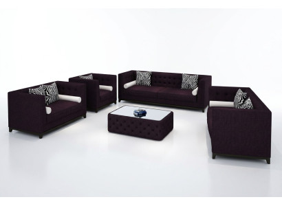Sofá de cuero del conjunto del sofá del sofá del sofá de Sofá de cuero del conjunto de asientos de 4 piezas de sofá de sillones.