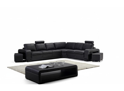 Sofá de diseñador sofá esquinero con taburete conjunto de tapizado de sofá de esquina