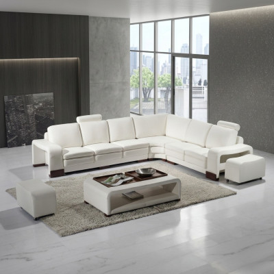 Sofá completo, conjunto moderno de sofá esquinero + taburete + mesa de centro.