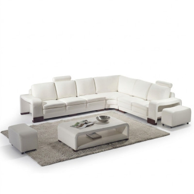Sofá completo, conjunto moderno de sofá esquinero + taburete + mesa de centro.