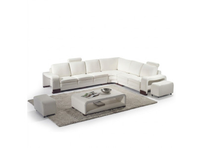 Sofá completo, conjunto moderno de sofá esquinero + taburete + mesa de centro.