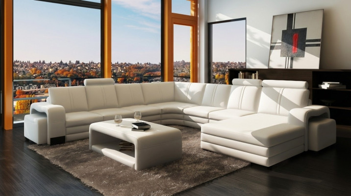 Conjunto de asientos para sala de estar sofá tapizado juego de muebles de salón sofá + 2x taburetes.