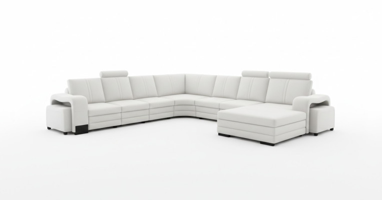 Conjunto de asientos para sala de estar sofá tapizado juego de muebles de salón sofá + 2x taburetes.