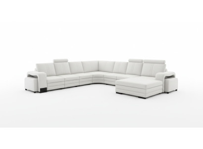 Conjunto de asientos para sala de estar sofá tapizado juego de muebles de salón sofá + 2x taburetes.