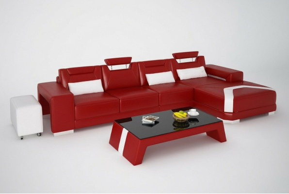 Conjunto de muebles para sala de estar, juego completo de 3 piezas. Sofá de esquina, sofá, taburete, mesa.