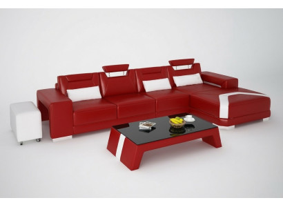 Conjunto de muebles para sala de estar, juego completo de 3 piezas. Sofá de esquina, sofá, taburete, mesa.