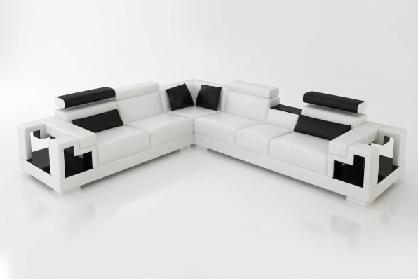 Sofá esquinero Sofá Sofá Acolchado Conjunto de sala de estar de cuero Sofá esquinero Juego de sala en forma de L Nuevo