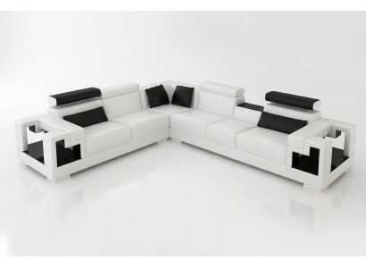 Sofá esquinero Sofá Sofá Acolchado Conjunto de sala de estar de cuero Sofá esquinero Juego de sala en forma de L Nuevo