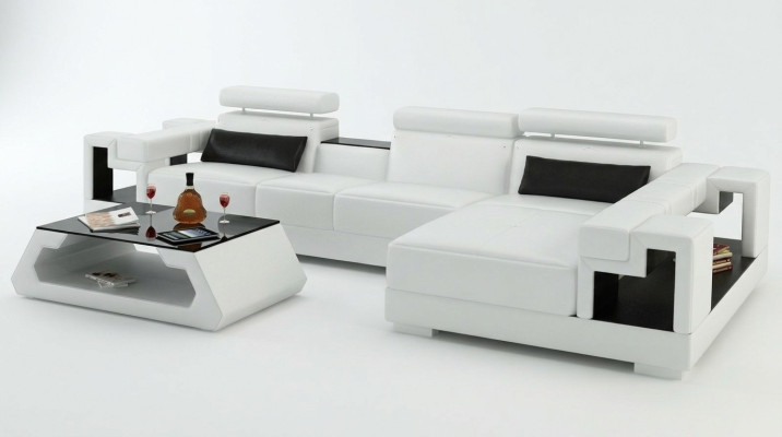 Sofá en forma de L, conjunto de tapicería, sala de estar de diseño, sofá esquinero de cuero.