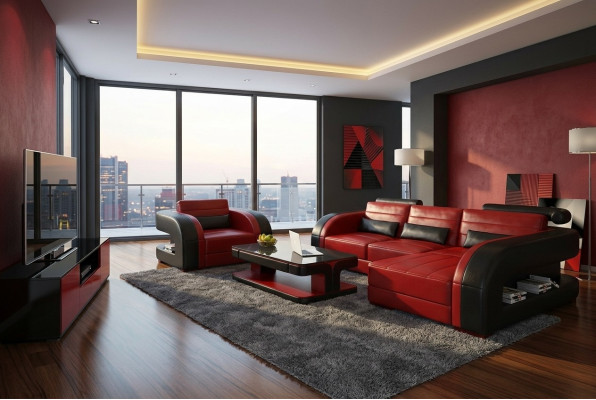 Moderno sofá esquinero en forma de L tapizado asiento rincón sofá + sillón sofás.