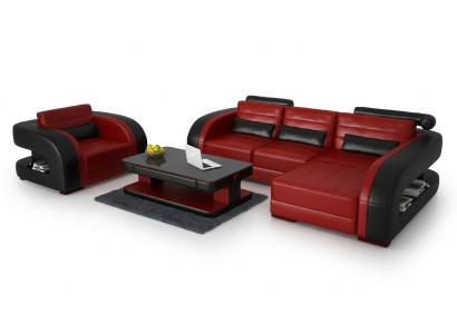 Moderno sofá esquinero en forma de L tapizado asiento rincón sofá + sillón sofás.