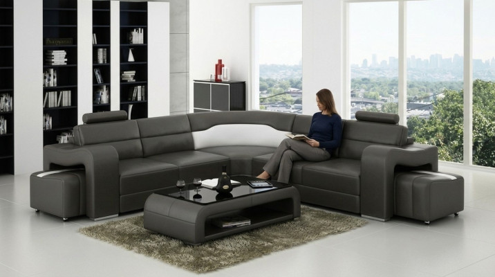 Sofá esquinero Sofá Sofá Acolchado Sofá de cuero Sofás esquineros Decoración de conjunto