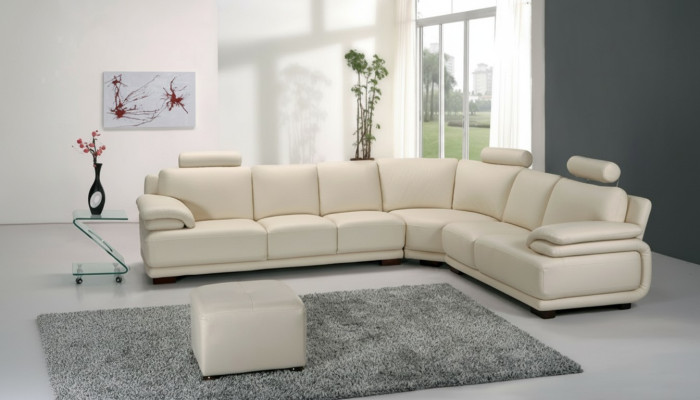Sofá de lujo de cuero nuevo Sofá Asiento Conjunto de esquina Acolchado Esquina Sofá de diseño Sofá