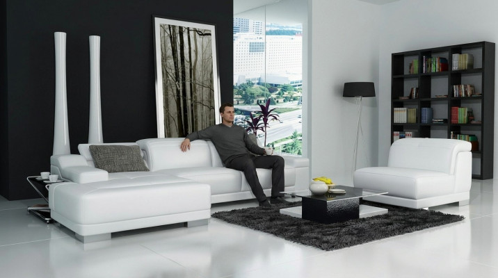 Moderno sofá esquinero en forma de L tapizado asiento esquina sofá + sillón sofá esquinero.