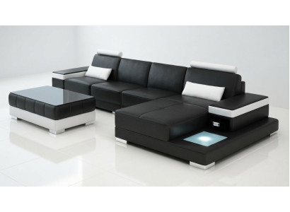 Sofá esquinero de cuero moderno del diseño de los muebles del sofá del sofá del sofá.