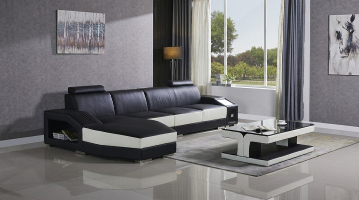 Cuero Sofá moderno Sofá de cuero Sofá de cuero Conjunto de sofás Muebles Sofá