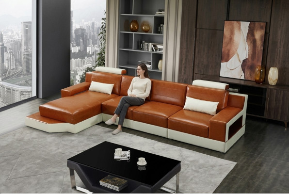 Conjunto de sala en L - Sofá en forma de L - Sofá - Diseño exclusivo para la sala de estar.