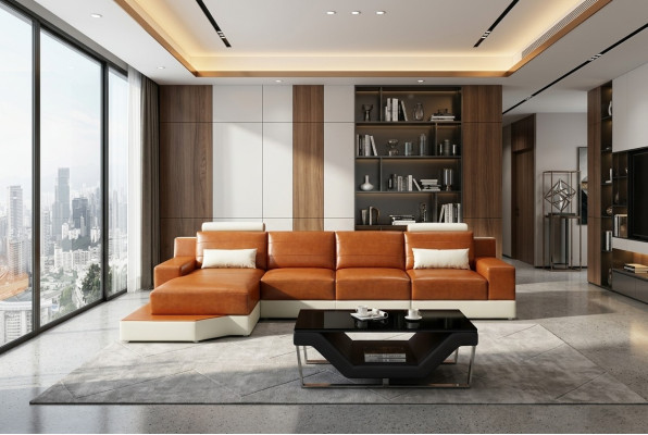 Conjunto de sala en L - Sofá en forma de L - Sofá - Diseño exclusivo para la sala de estar.