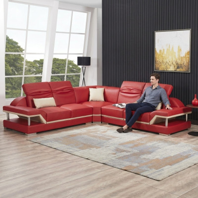 Forma de L de cuero sofá de la sala de estar sofá asiento esquina sofá sala de estar