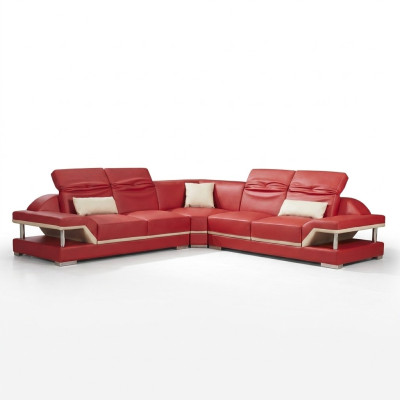 Forma de L de cuero sofá de la sala de estar sofá asiento esquina sofá sala de estar
