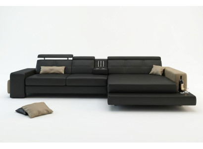 Conjunto Sofá Diseñador Esquinero con Taburete Sofá de Salón Tapizado