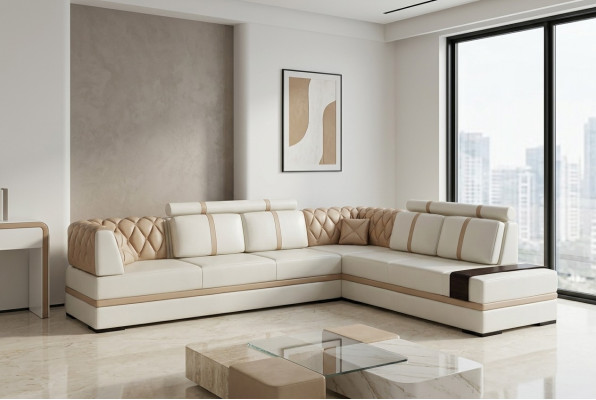 Sofá de esquina Sofá Sofá Sofá Tapizado Aparador de sala de estar Cuero Decoración Sofá de esquina Conjunto