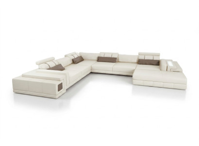 Sofá de cuero en forma de U Muebles de salón Sofá de esquina moderno de diseño nuevo