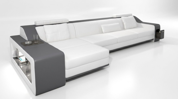Sofá de diseño esquinero con otomana, conjunto de sofás para salón con tapicería. 