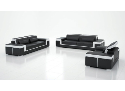 Conjunto de sofás de lujo para la sala de estar 3+2, juego de sillones de cuero.