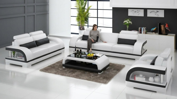 Conjunto de sofás de 3+2+1 plazas Moderno sofá de asientos almohadones.
