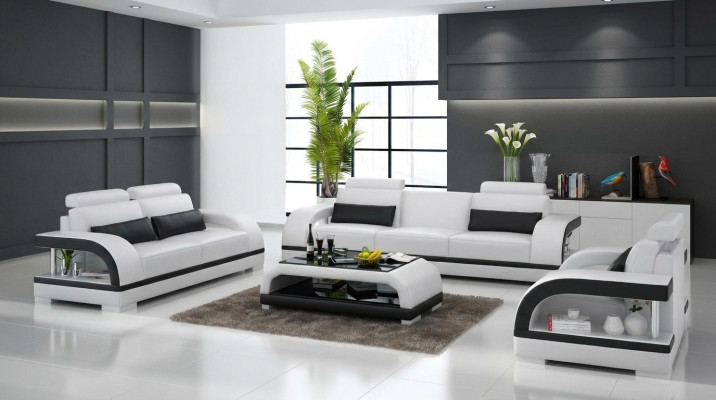 Conjunto de sofás de 3+2+1 plazas Moderno sofá de asientos almohadones.
