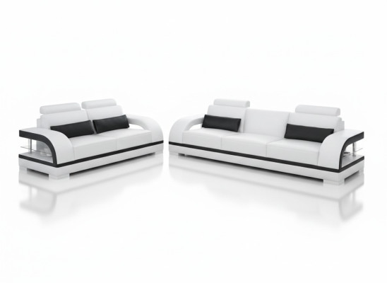 Conjunto de sofás de lujo de cuero sofá de salón 3+2