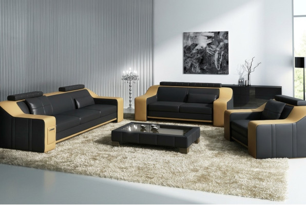 Sofá de cuero conjunto de sofás salón conjunto 3+2+1 plazas moderno sofá conjunto nuevo