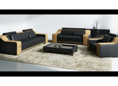 Sofá de cuero Conjunto de sofás Conjunto de sofás Diseño Sofá moderno 3+1+1 plazas