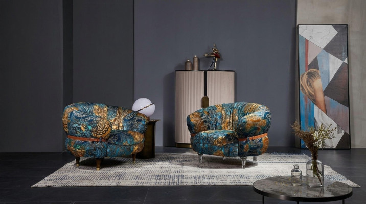Diseño Sillón Sofá Sofá Relax Tela Salón Lujo Club de televisión Acolchado