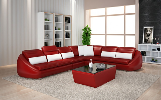 Sofá de diseño esquinero con otomana, conjunto de sofá de salón con taburete.